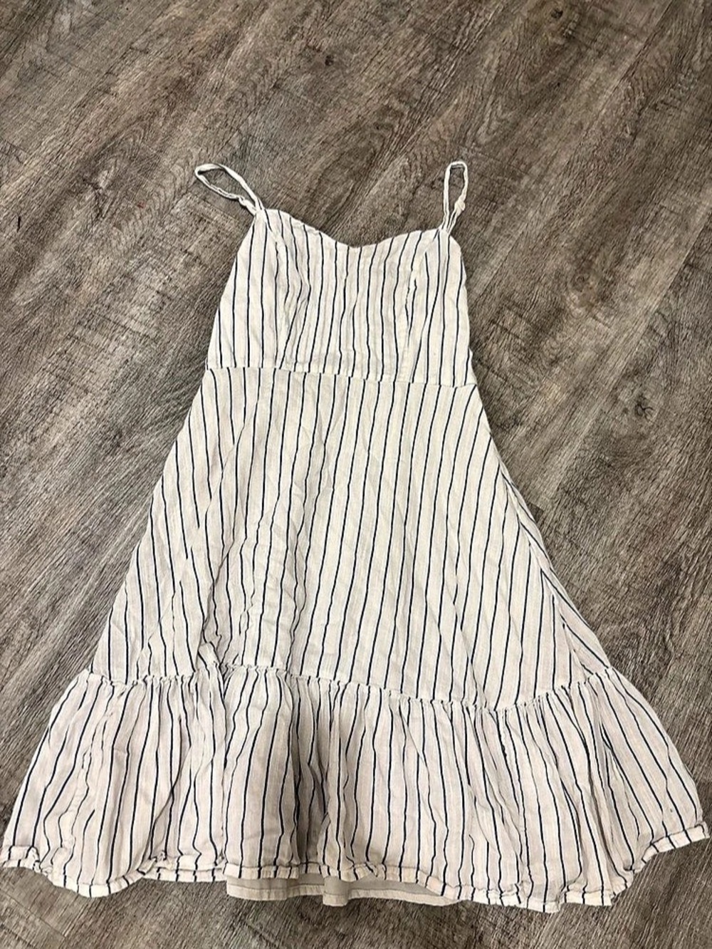Old Navy Tiered Ruffle Striped Mini Dress White & Blue